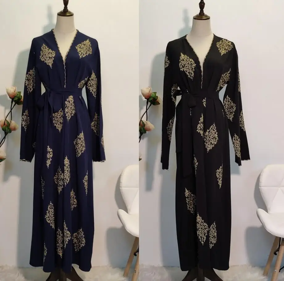 2020 роскошное мусульманское платье абайя с вышивкой женский элегантный кардиган