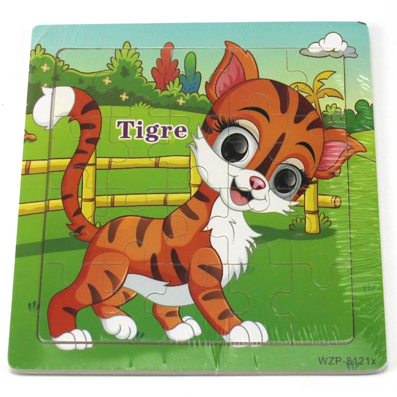 20 ломтиков маленький кусочек обучающий испанский жираф пазлы игрушки детские