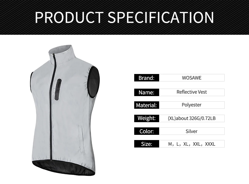 WOSAWE Winter Autumn Full Reflective Vests Night Glowing Bomber Windproof Rainproof Motorcycle Warm bike Windbreaker | Автомобили и