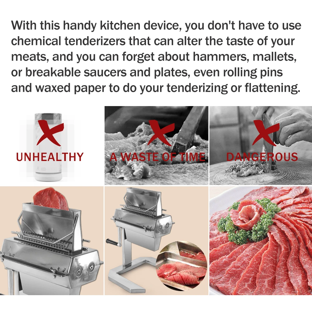 ITOP нержавеющая сталь 5 &quotмясной тендеризатор с 2 лезвиями стейкер куриные ролики