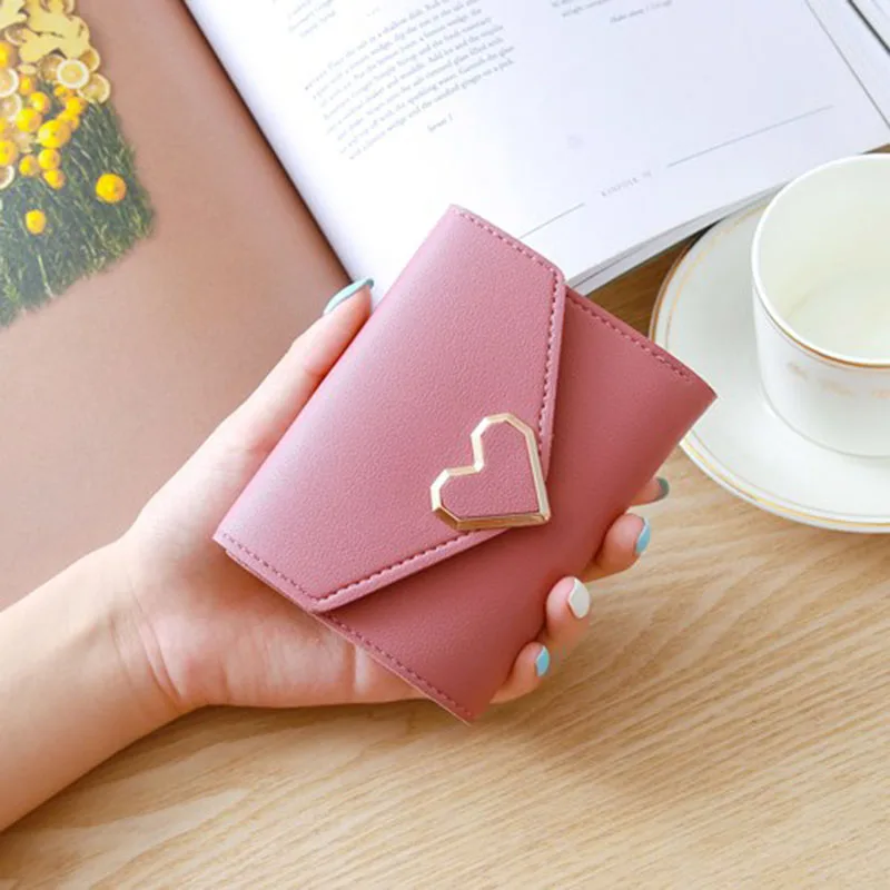 Женский кошелек из искусственной кожи винтажный маленький в форме сердца