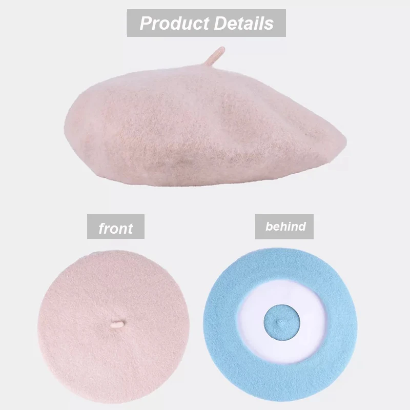 Женские зимние теплые шерстяные береты более красочные головные уборы