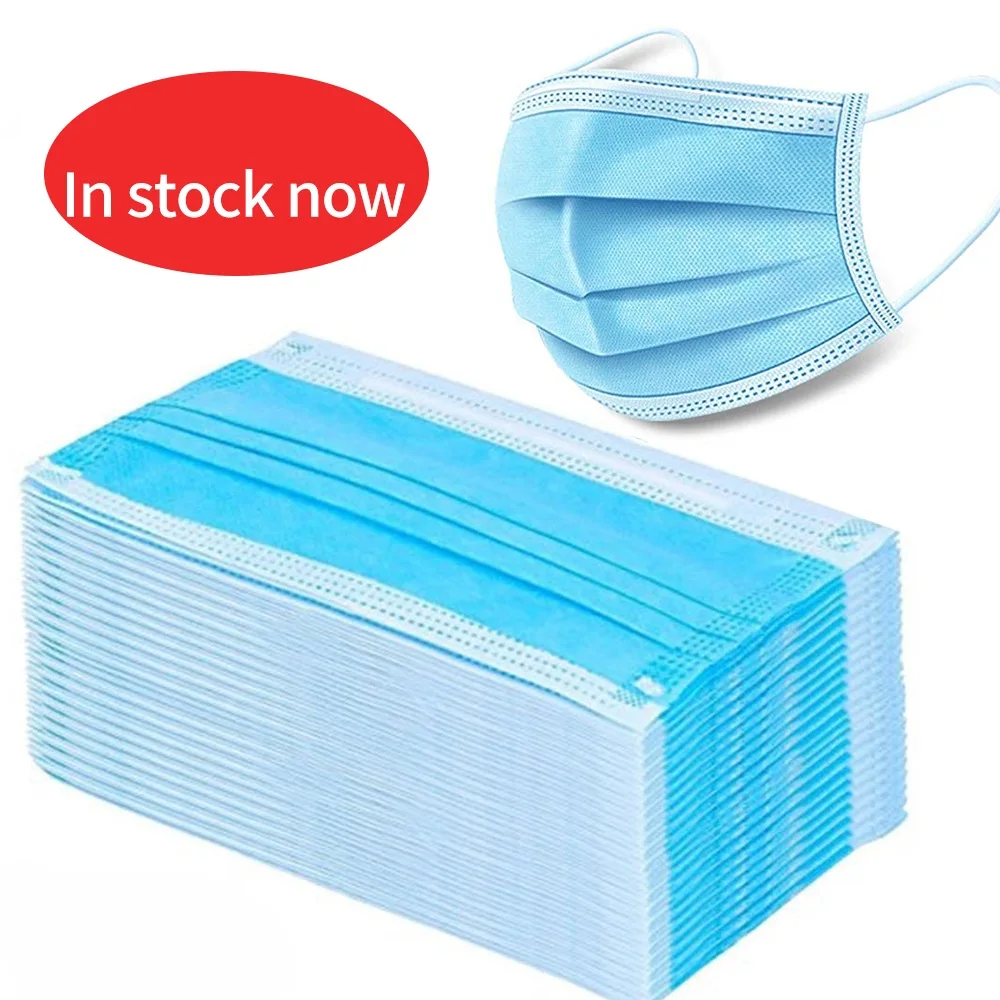50PCS Anti-dust Face Mouth Mask Anti PM 2.5 Health Elastic Disposable Protection Dustproof 3 Layers for Adults | Бытовая техника