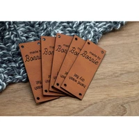 personalized leather clothing tags 40pcs handmade sewing logo knitting label garment crochet handcraft labels diy accessories