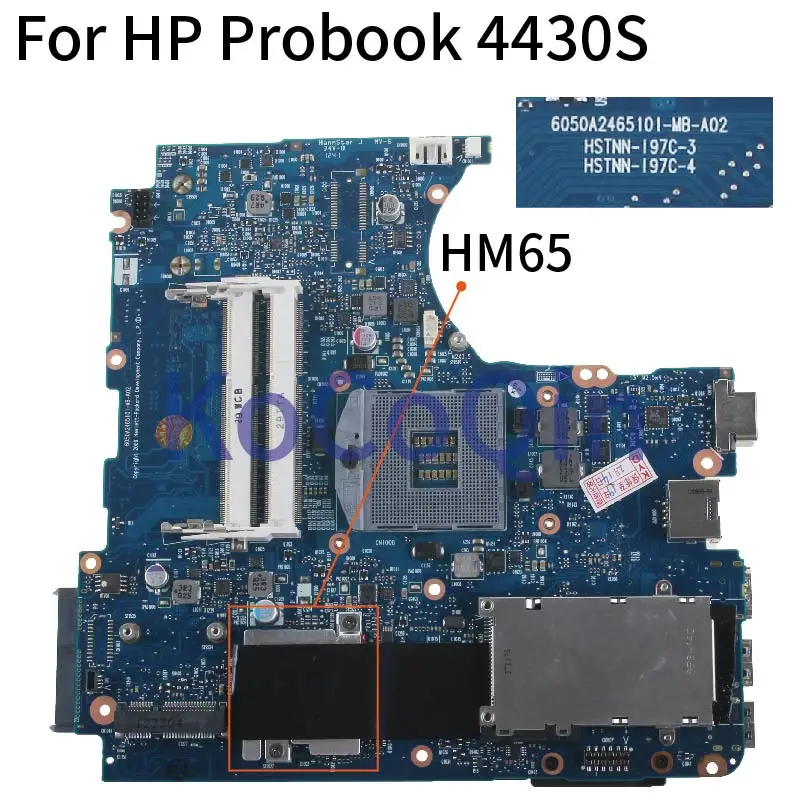 Kocoqin-placa Mãe para Computador Portátil Placa Principal 4330001 Pro para hp Probook 4430s 646326 s Hm65 Placa-mãe para notebook