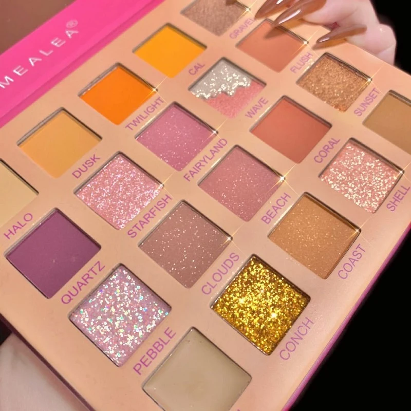 Палетка теней для век с алмазным блеском 20 цветов блестящие пигментированные