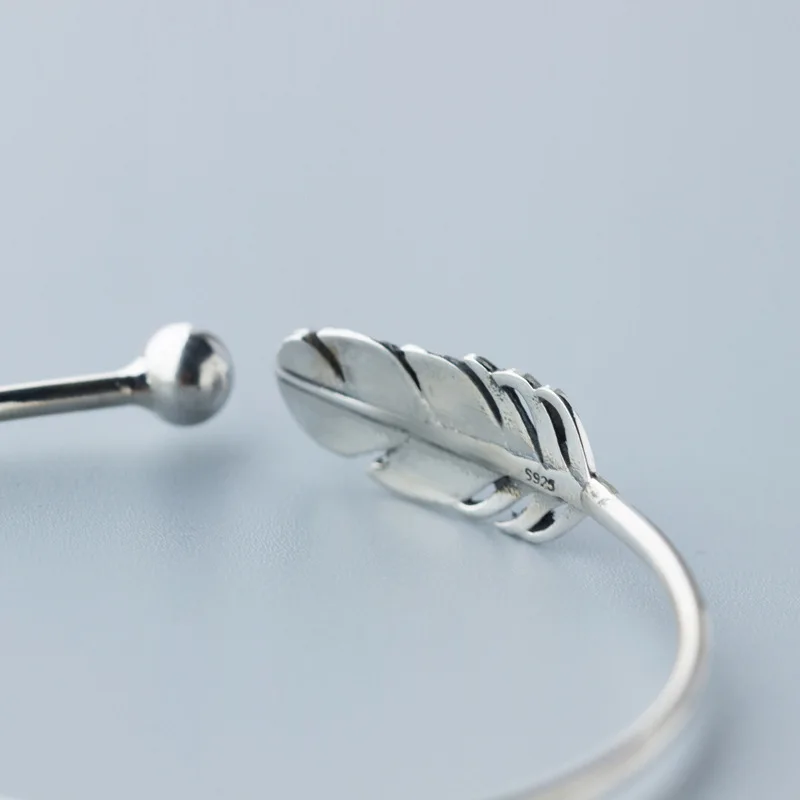 Женский браслет с перьями ElfoPlataSi ювелирное изделие из настоящего стерлингового