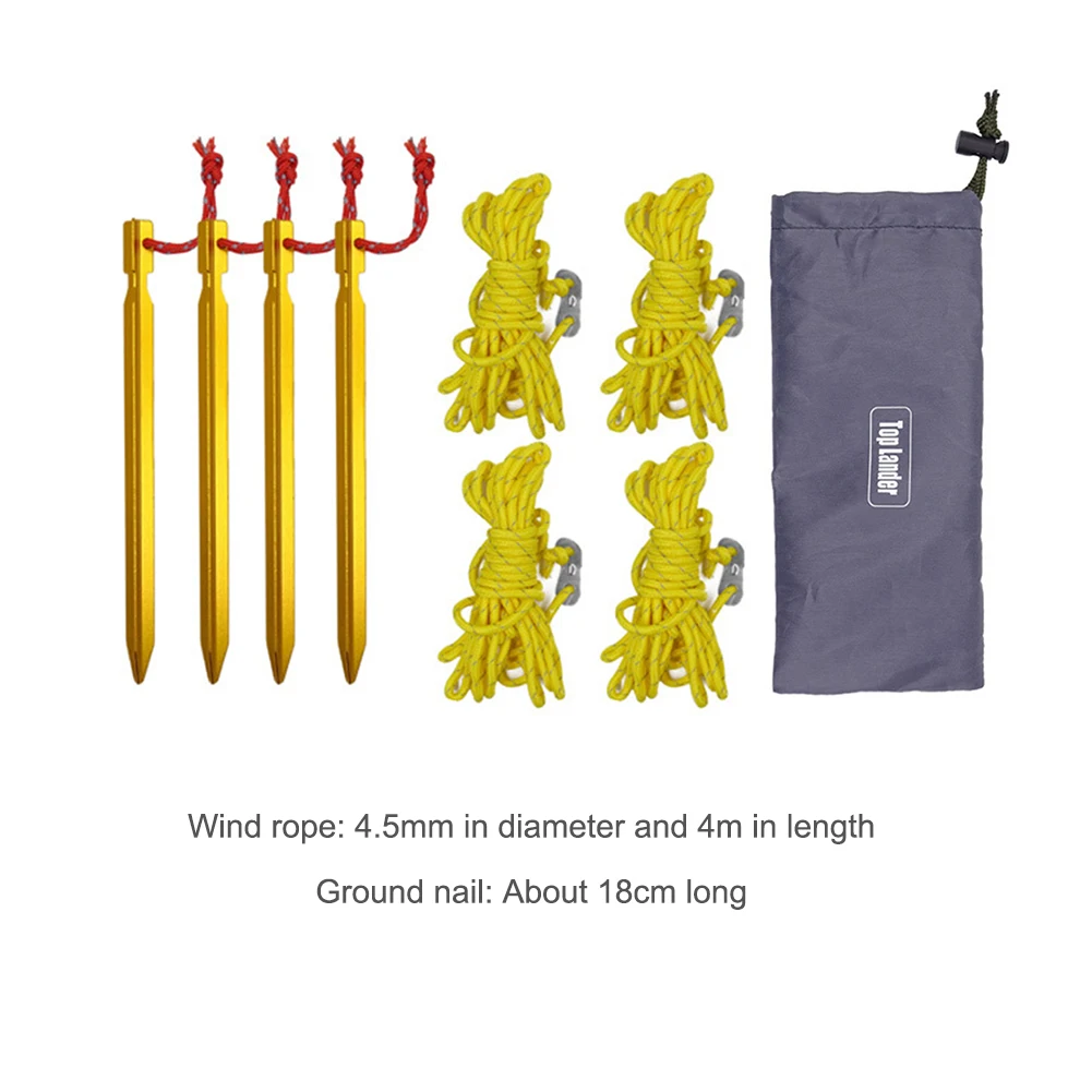 

Outdoor Camping Hiking Tent Pegs Awning Canopy Wind Rope Ground Nail Set