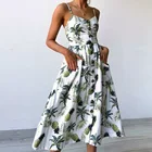 Женское Повседневное платье в горошек, пляжное платье в богемном стиле с открытой спиной, пуговицами и цветами, лето 2021