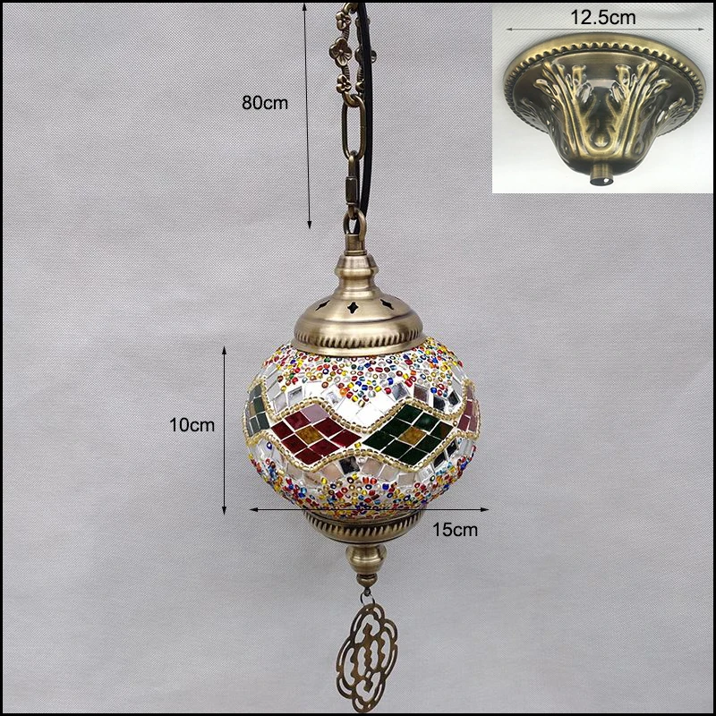 

WOERFU Mosaic Pendant Lights Turkish Retro Lighting E27 Bar Restaurant Clear Bar Mediterranean Pendant Light