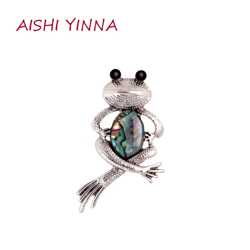 

AISHI YINNA High-End Abalone Brooch Accessories Fashionable Exquisite Retro Frog unisex Corsage Clothing Accessories