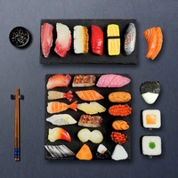 miniatures artificial fake sushi simulation cute pvc material fish prawns salmon slices model painting props supplies 12pcsset