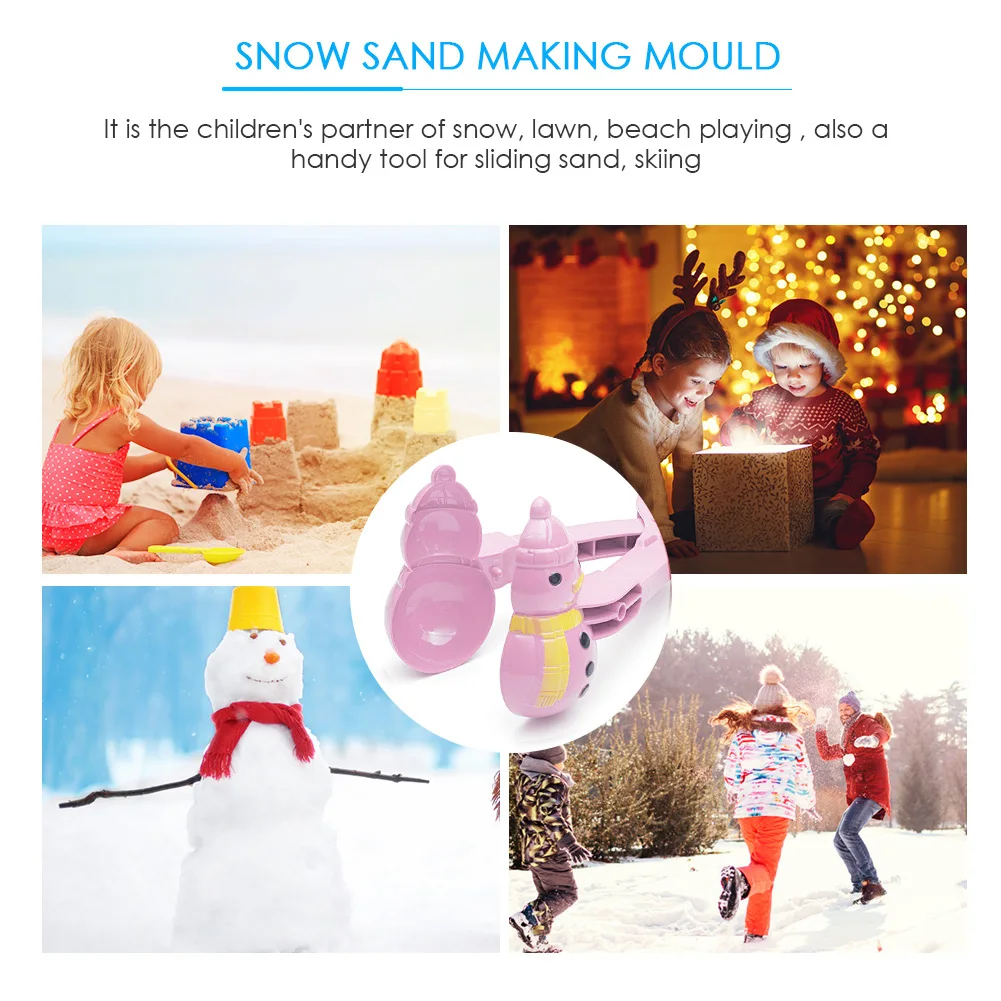 

5Pcs Cute Snowman Snowball Clip Anti Freeze Snowball Molds Kit Color Random Plastic Snowball Maker Clip Children Fun Sports Toys
