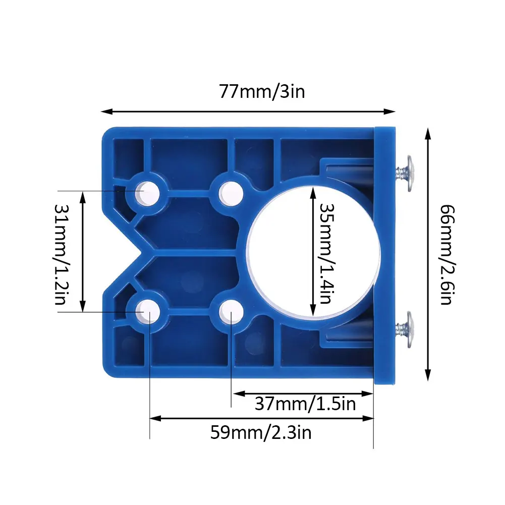 

Hinge Hole Drilling Guide Locator Hinge Jig Set with Adjustable Bore Bit Cabinet Hole Opener Drilling Guide Locator 35mm