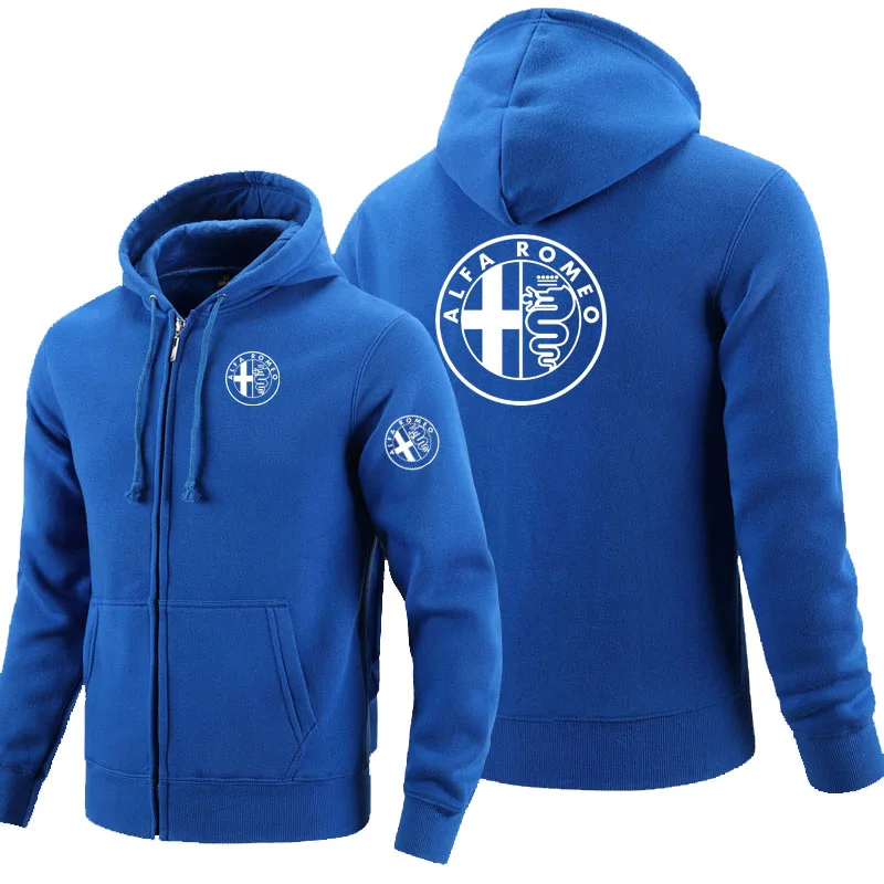 

NEW Zipper Hoodies Alfa Romeo logo Printed Hoodie Fleece Long Sleeve Man's zipper Jacket Sweatshirt