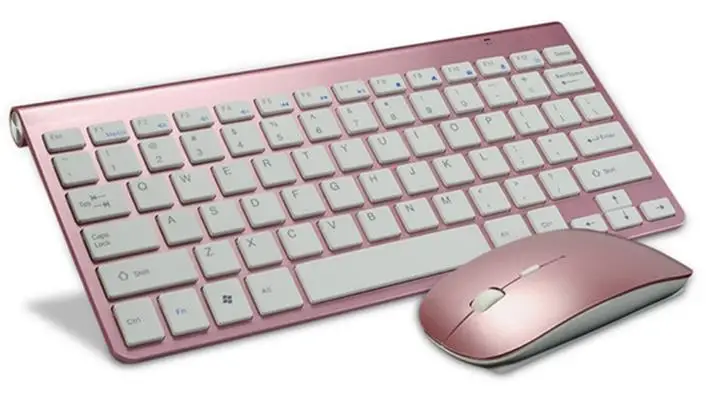 English Rose Zienstar ультра тонкая 2,4G Беспроводная клавиатура мышь комбинированная с usb-приемником для Macbook, компьютера, ПК, ноутбука, ТВ-бокса и Smart tv - Цвет: English Rose