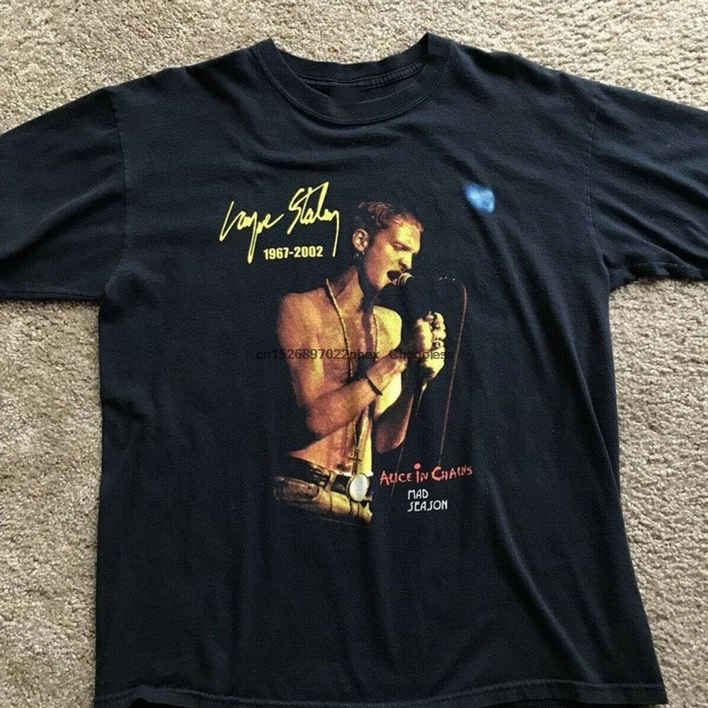 Мужская хлопковая черная футболка Reprint ALICE IN цепи Layne Staley |