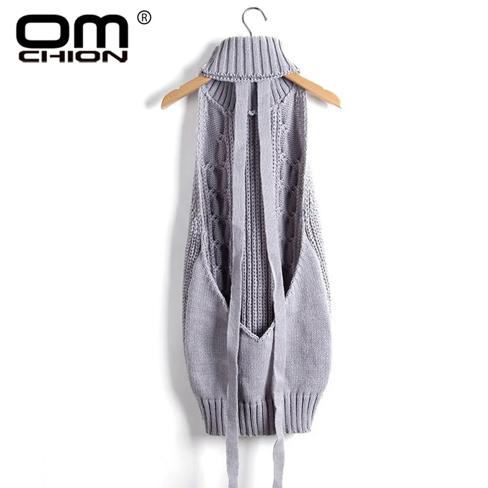 2022 Summer New Turtleneck Sleeveless Long Virgin Killer Sweater Japanes Knitted Sexy backless Women Sweaters And Pullovers WM03 | Женская