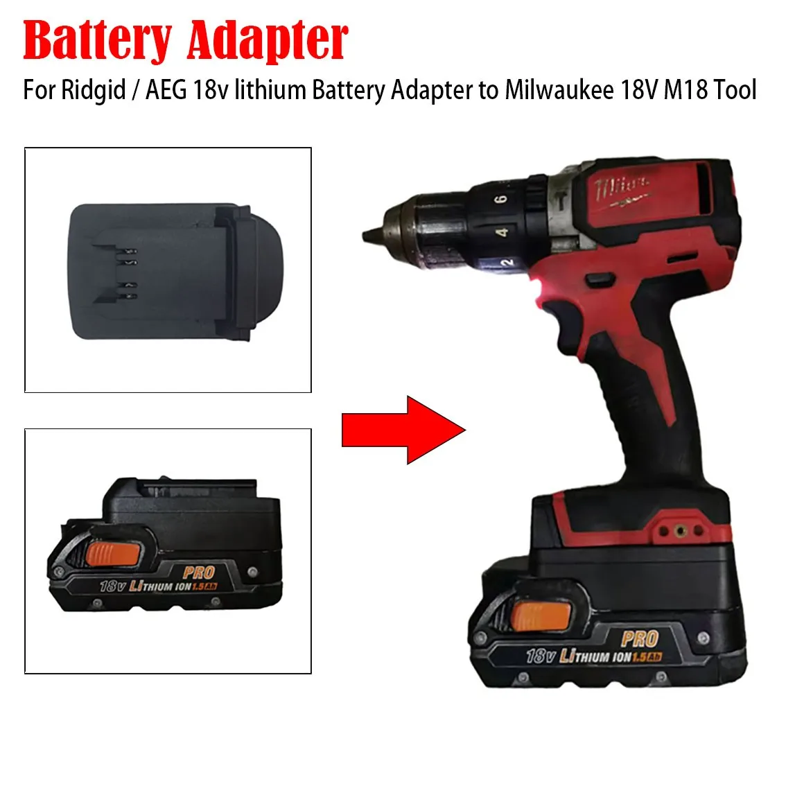 Адаптер литиевой батареи 18 в для Milwaukee мм инструмент литий-ионной Ridgid / AEG на RIDGID |