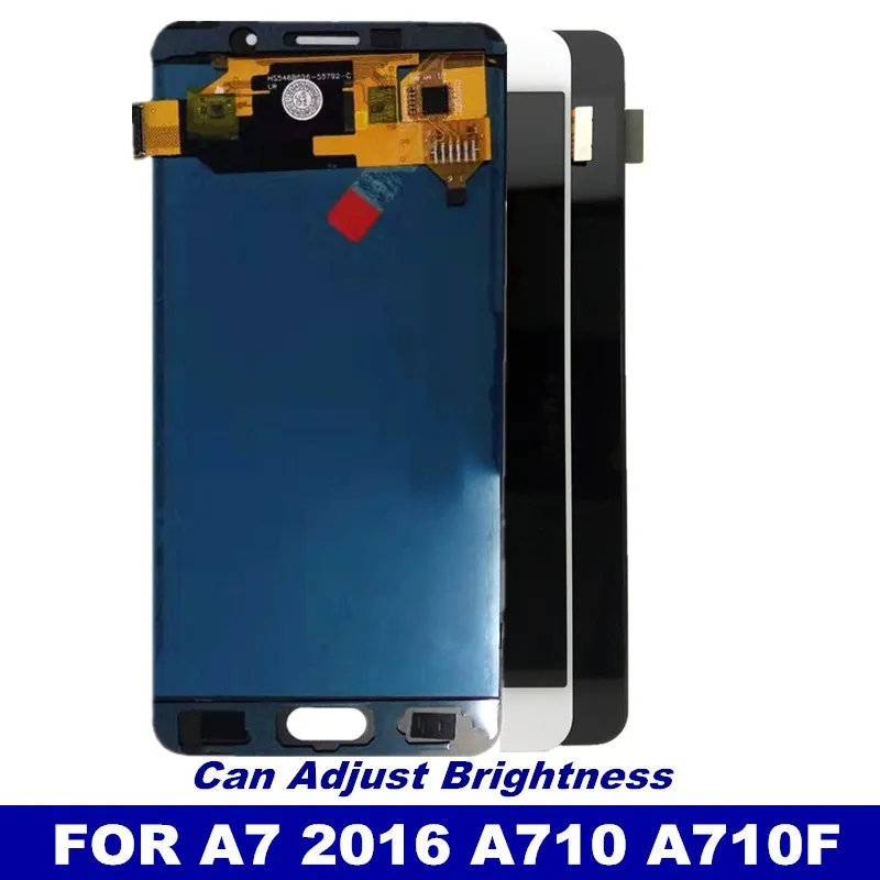 Яркость A710 LCD для Samsung Galaxy A7 2016 A7100 A710F телефон ЖК дисплей сенсорный дигитайзер