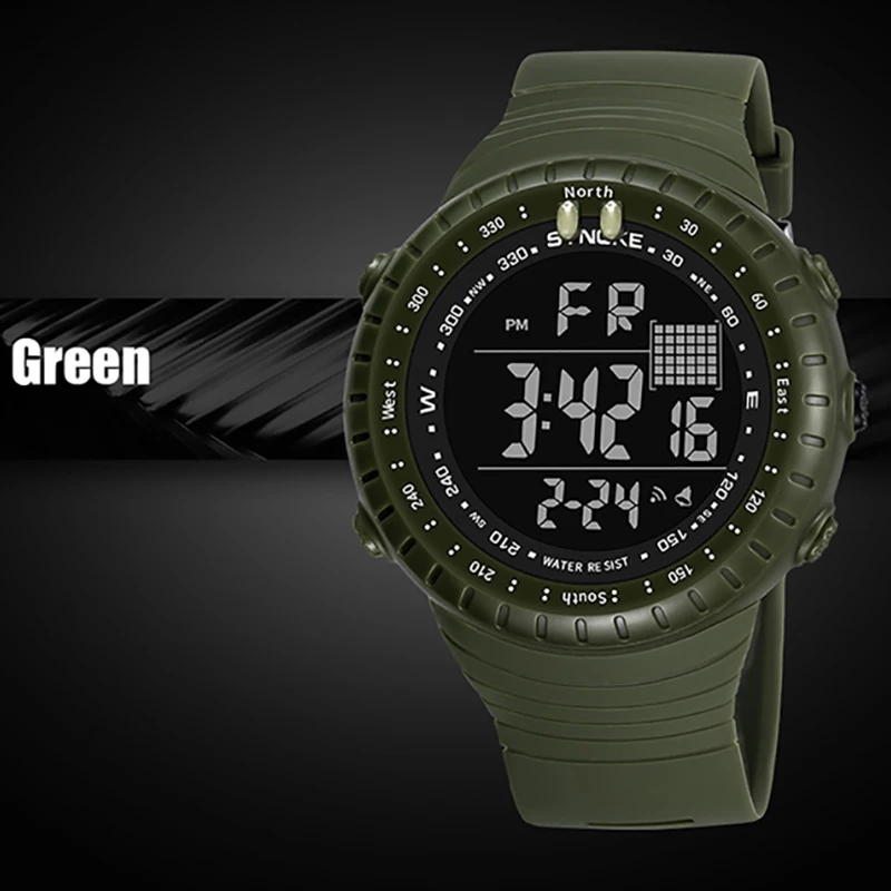 Часы мужские водонепроницаемые с хронографом цифровые спортивсветодиодный