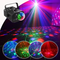 64 pattern double horn bluetooth christmas laser magic ball light sound activated strobe stage effect projector for family party