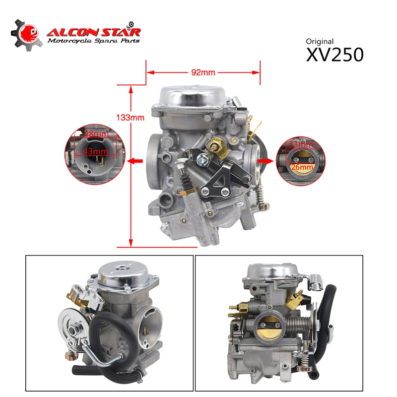 Карбюратор Alconstar для Yamaha Virago 250 XV250 XV125 Route 66 1988 2014 карбюратор/адаптер алюминиевый