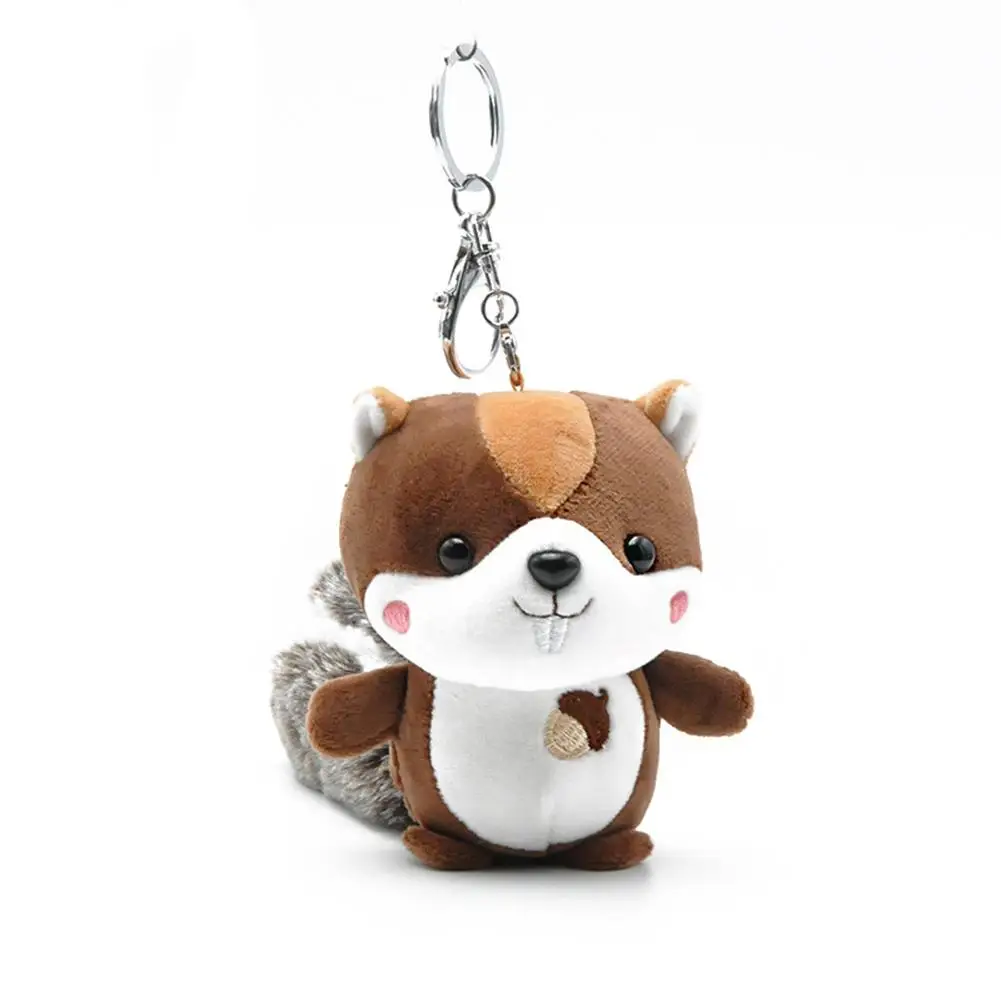 Милый длинный хвост белка подвесной брелок плюшевая кукла нержавеющая сталь