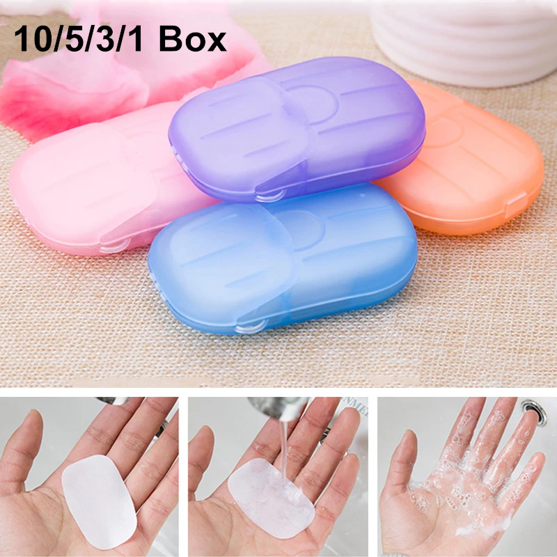 

10/5/3 Коробки Портативный одноразовые путешествия в штучной упаковке мыло для рук Бумага вспенивания ароматические для ванной мыть руки мин...