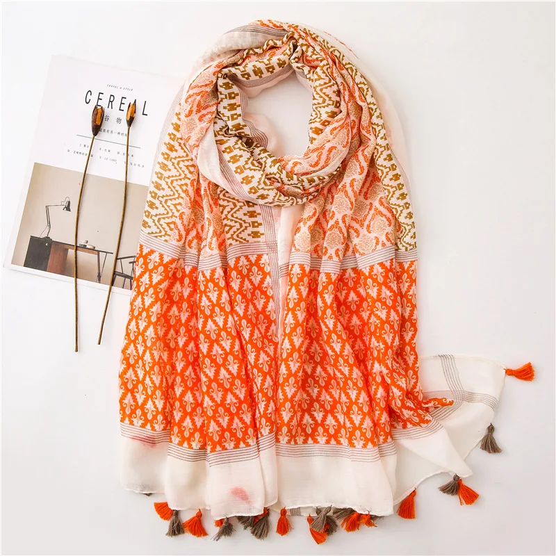 

Luxury Brand New Cotton silk Scarf Ethnic Super Sunscreen Scarves women Shawls Female Summer pashmina chiffon hijab poncho