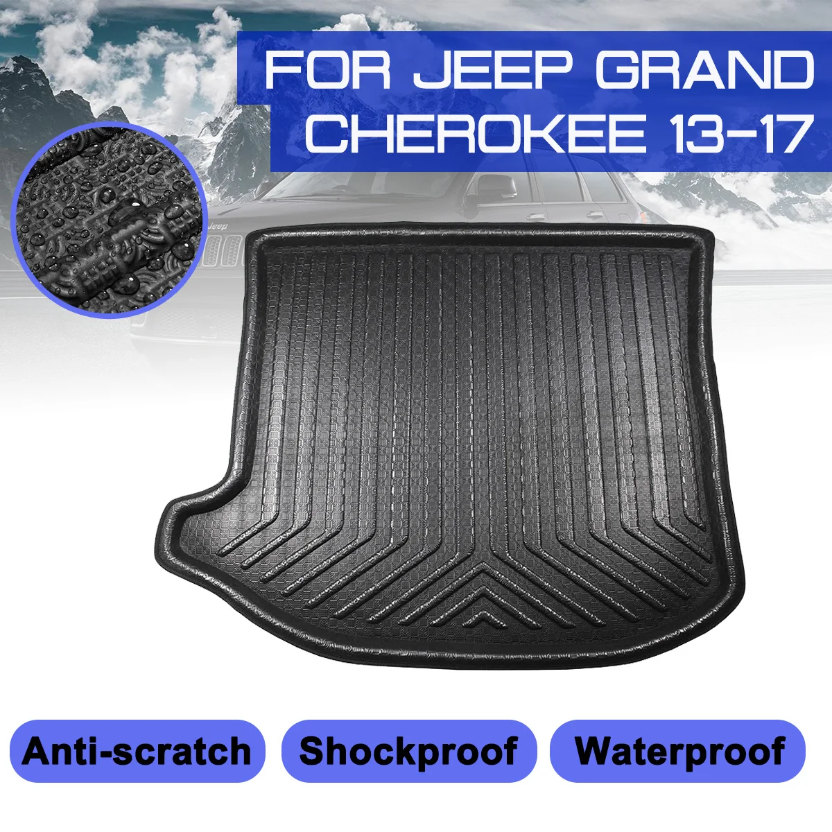 Car Rear Trunk Boot Mat For Jeep Grand Cherokee 2013 2014 2015 2016 2017 Waterproof Floor Mats Carpet Anti Mud Tray Cargo Liner |