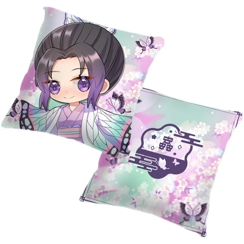 

Anime Game Demon Slayer Kamado Tanjirou Cartoon Square Peach Skin Pillow Cosplay Short Plush Sofa Cushion Xmas Birthday Gifts