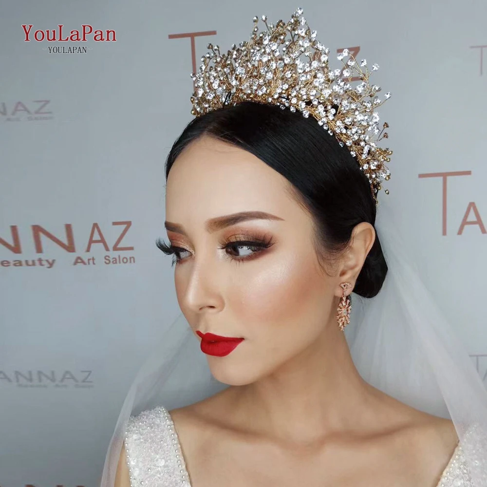 

YouLaPan HP193-S Bridal Tiara Wedding Hair Crown Wedding Hair Accessories Hair Jewelry Set Bridal Headwear Rhinestone Headband