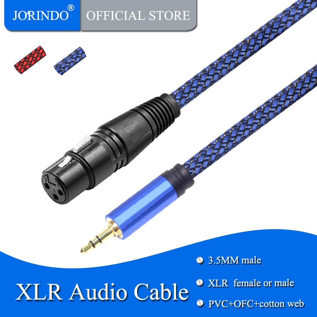 Jorinдо 1 м-5 м/3 5 ФТ-3 ФТ 3 мм штекер к XLR или гнездо аудиокабель до 3-контактный