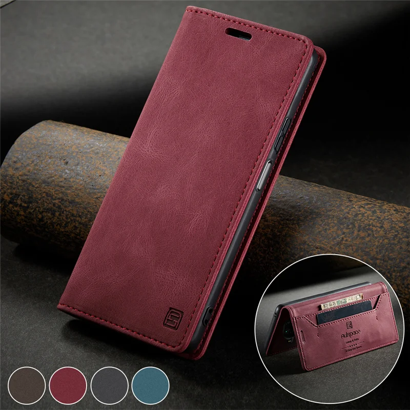 

Magnetic Xiaomi Redmi Note 9s Case Retro Leather Wallet + Silicone Soft Flip Phone Cover For Redmi Note 8 Pro Card Slot Case