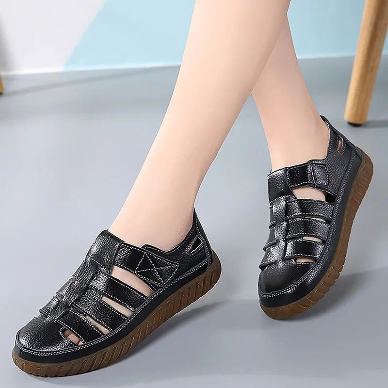 Женские кожаные ботинки на плоской подошве большие размеры|Боссоножки и