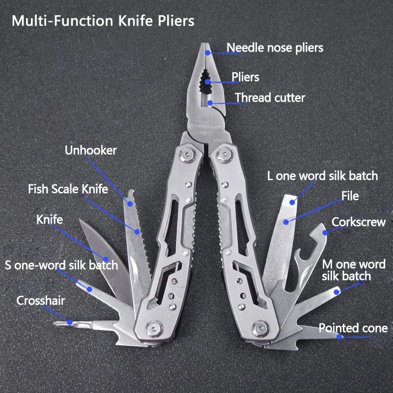 

New Stainless Steel Multi-tool Pocket Knife Pliers Mini Portable Folding Pliers Combination Pliers for Outdoor Survival Camping