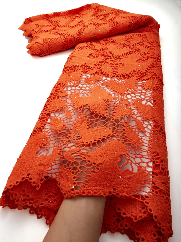 Африканская кружевная ткань высокого качества Водорастворимая Вышивка с