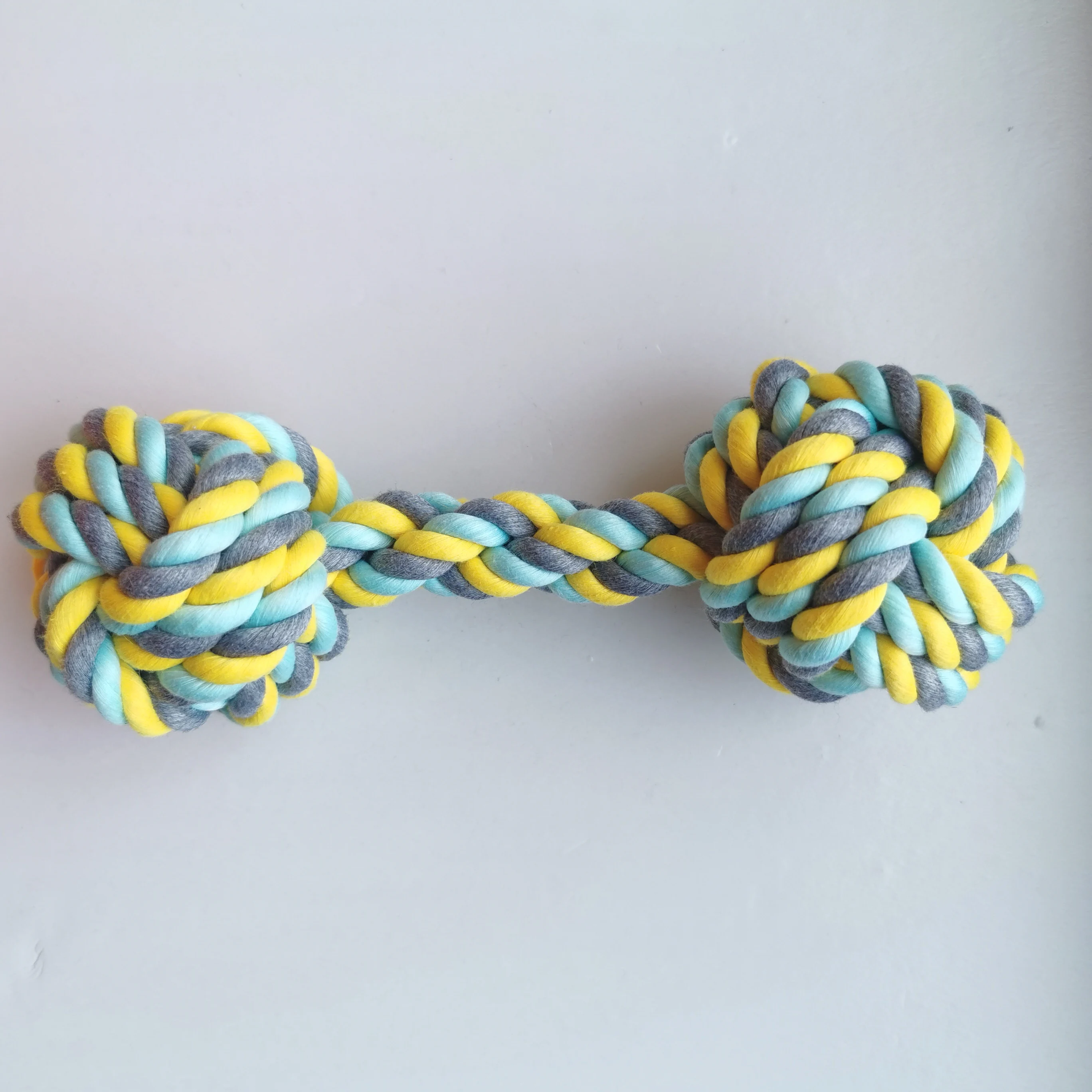 Indoor Funny Playtime Cute Soft Cotton Rope Dumbbell Dog Agressive Chew Toys Bite 21CM |