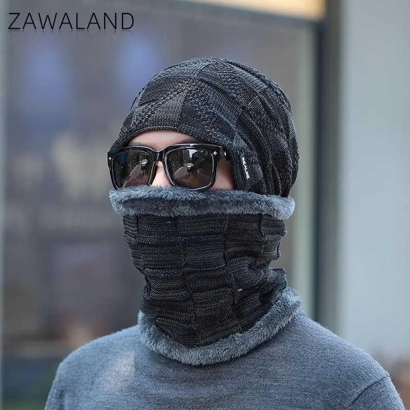 

Zawaland 2021 Adults Knitted Hats Solid Color Masked Caps Summer Sun Shading Winter Cold Protection Hat Holiday Detachable Cap