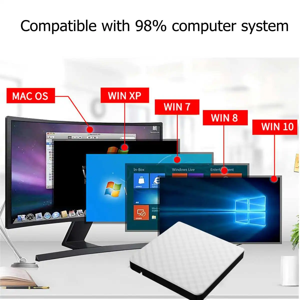 USB 3,0 тонкий внешний DVD RW CD Писатель Привод горелки ридер плеер Оптические приводы для портативных ПК