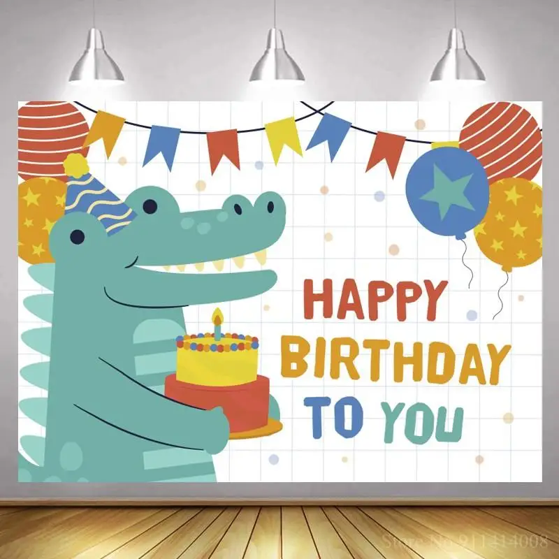 

Dinosaur Cosplay Birthday Theme Party Backdrops Star Balloons Cake Smash Kids Dinner Table White Background Photography