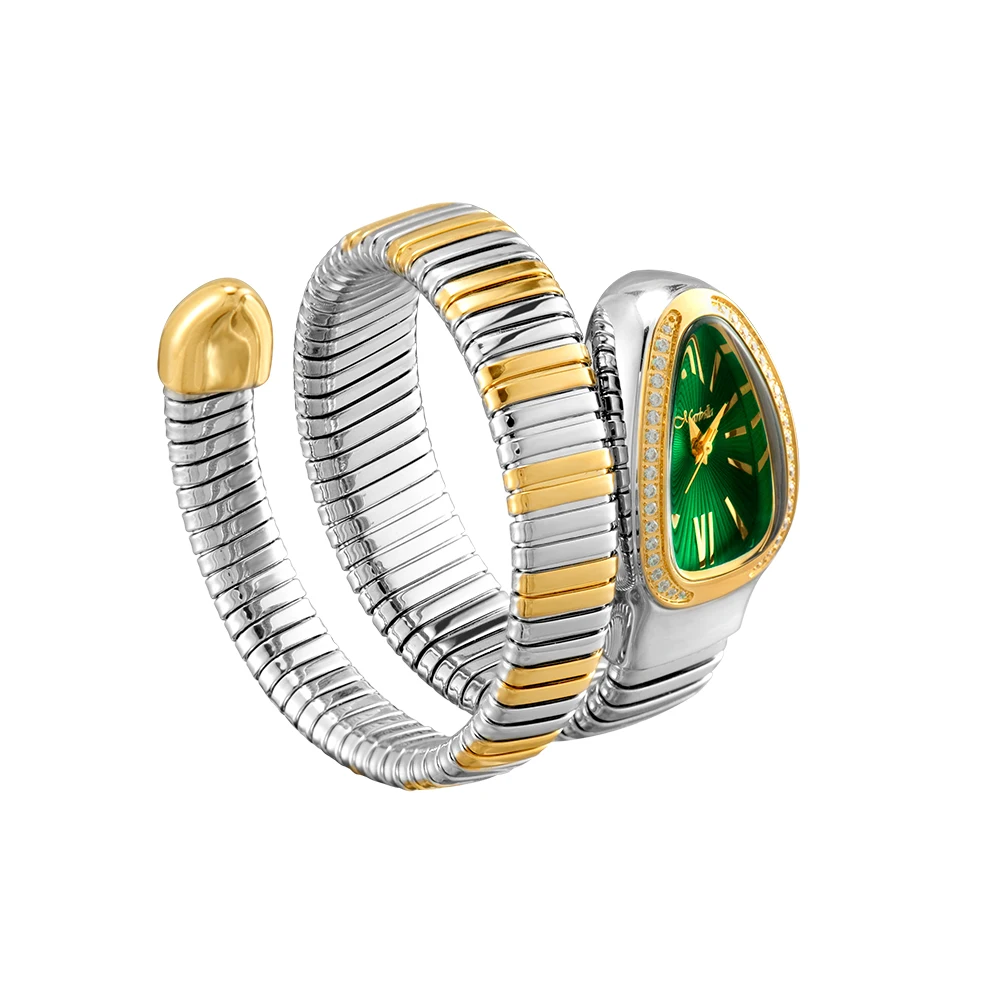 Скидка часы женские наручные часы для женщин Женские часы 2021, Роскошные наручные часы в форме змеи для женщин, уникальные стальные золотые кварцев...