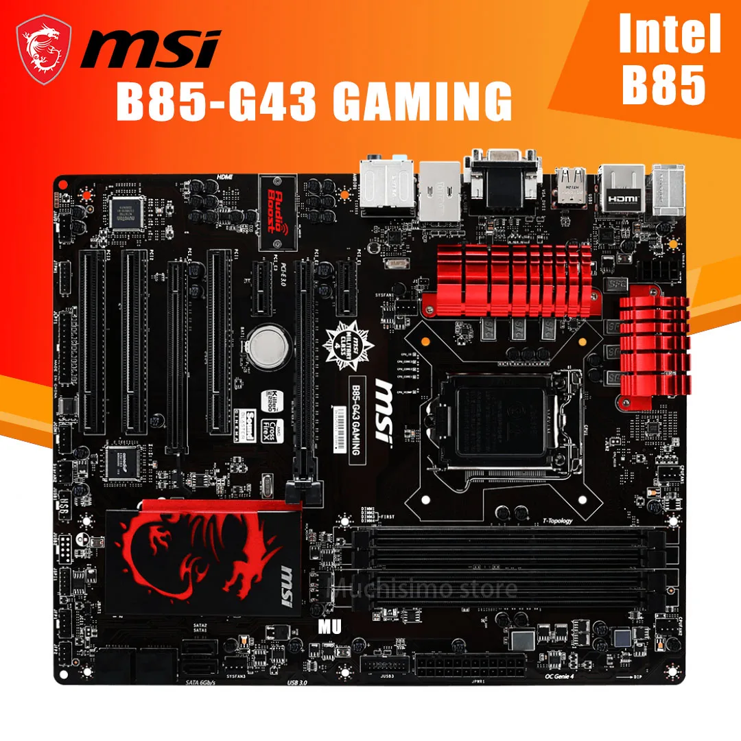msi b85 g43 gaming motherboard lga 1150 ddr3 32gb intelpci e 3 0 sata iii sata ii usb 3 0 desktop used free global shipping