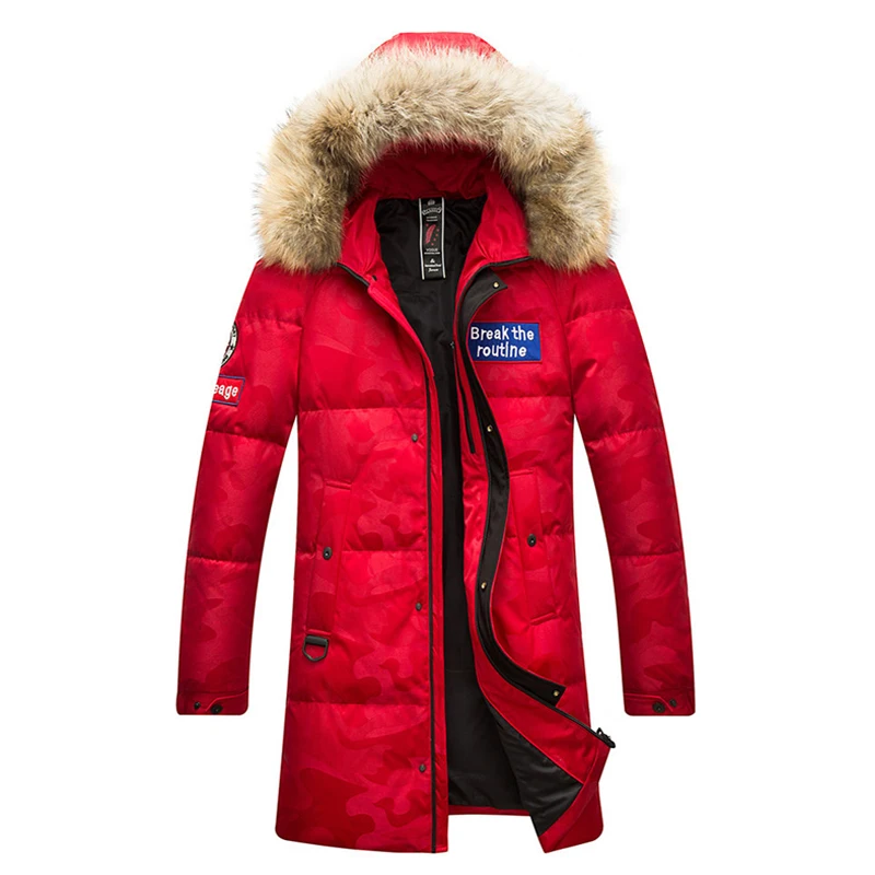 Мужские ветрозащитные куртки на 90% белом утином пуху парки - Цена: 4089.68