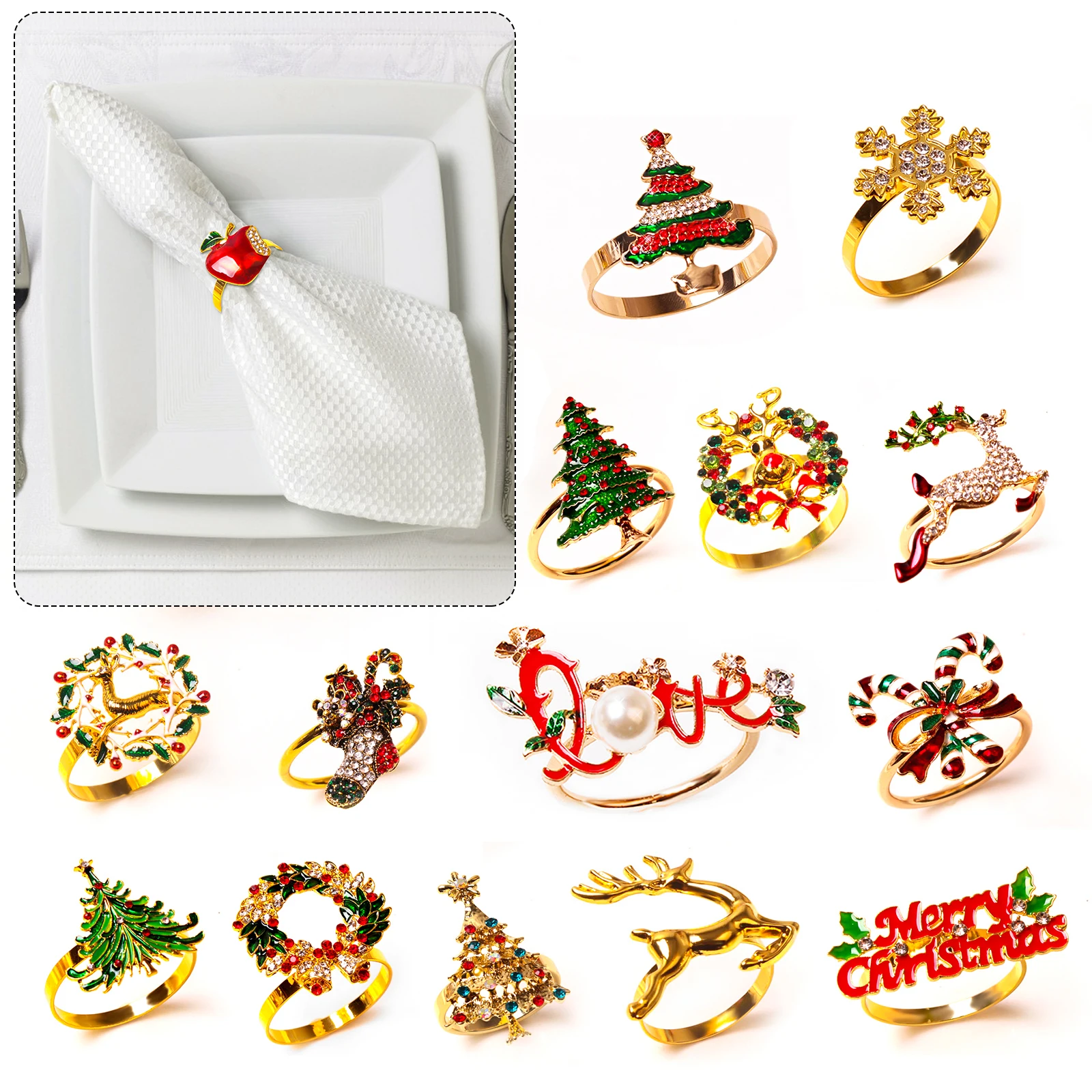 

4 шт., кольца-держатели для украшения стола