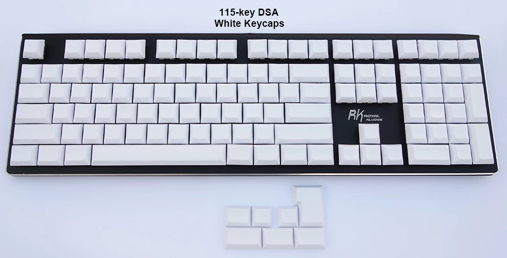 White NPKC толстые PBT пустые DSA брелки ANSI ISO 115-key для Cherry MX переключатели механической клавиатуры - Цвет: White