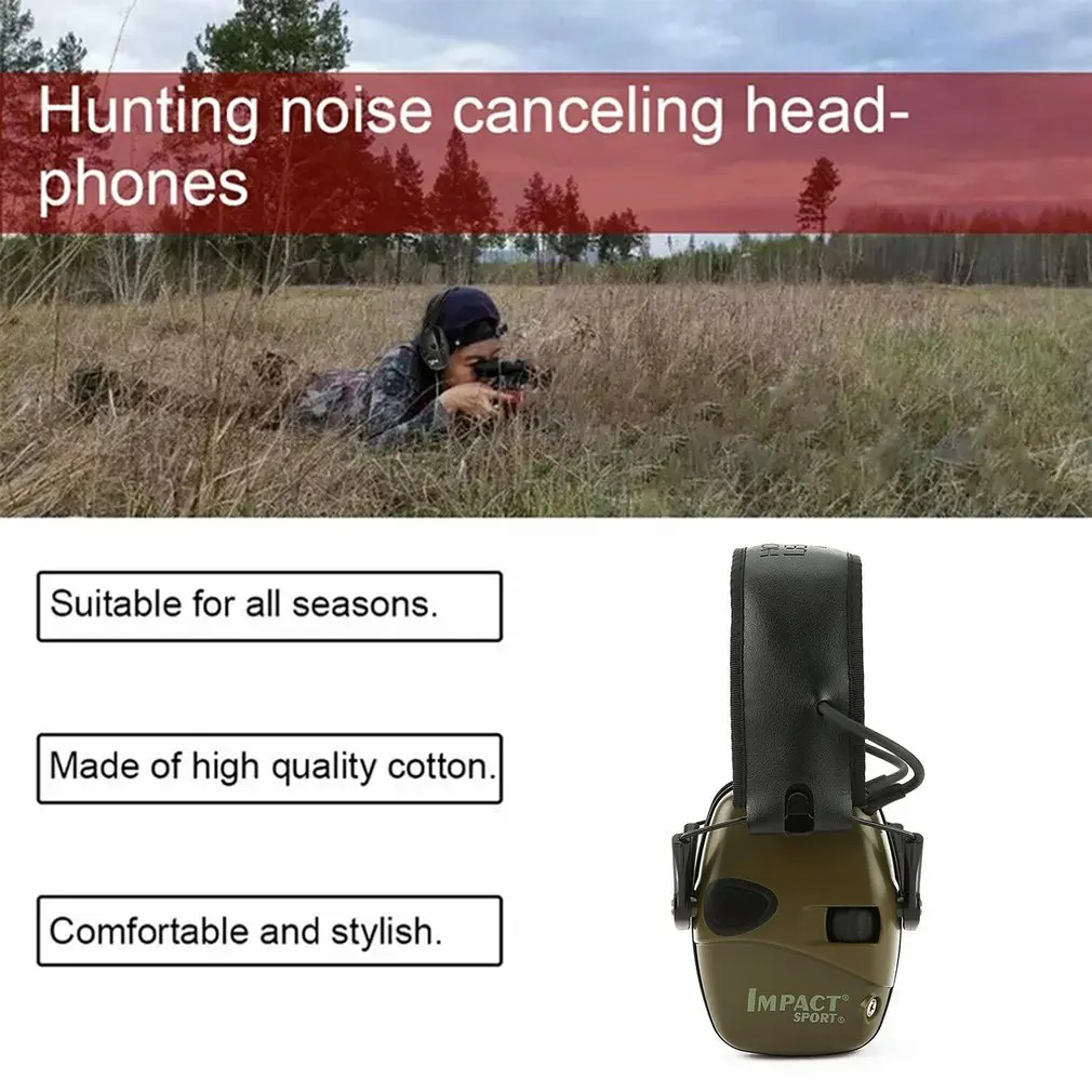 

Electronic Shooting Earmuff Anti-noise Impact Ear Protector Outdoor Sport Sound Amplification Headset Foldable Hearing Protector