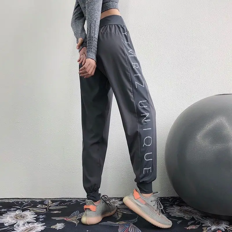 

Women's Spring And Summer Sports Pants Thin Student Casual Pants Korean Style Loose Feet Fitness High Waist Quick-Drying Yoga