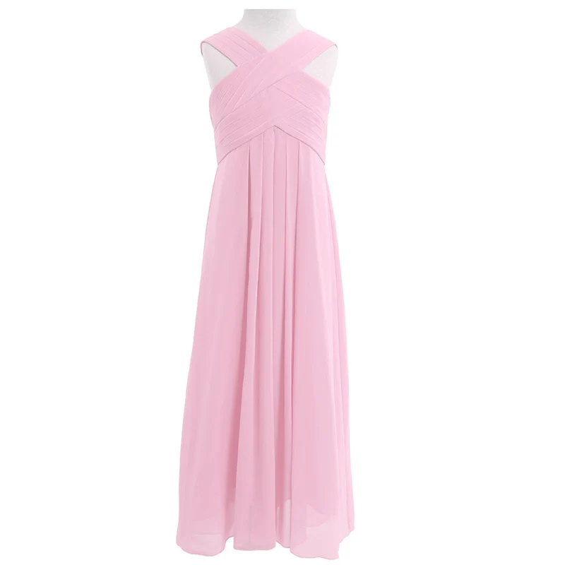 Платье для девочки держащей букет невесты на пол Длина платье из гофрированного